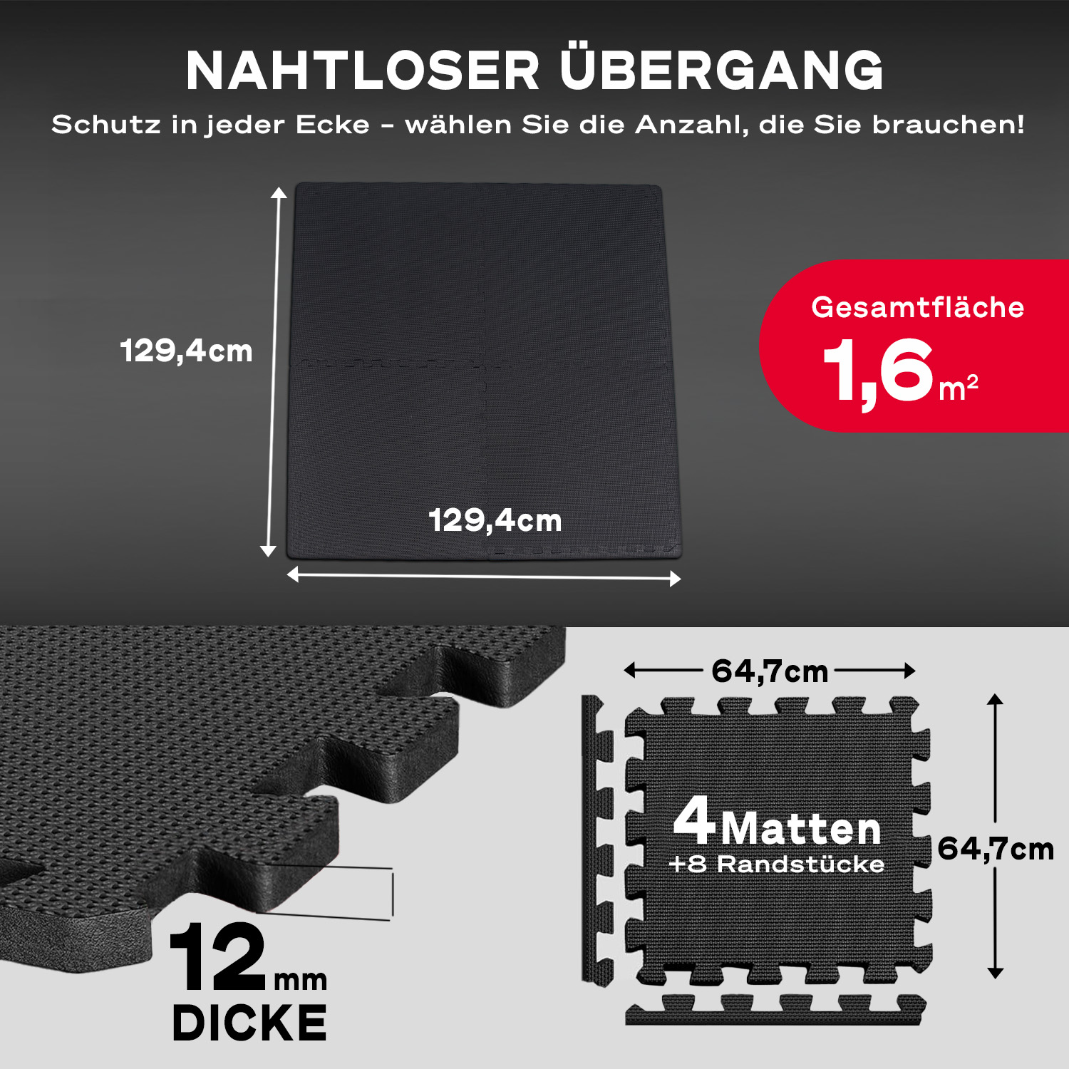 BS100 Puzzlemattenset 1,6m²